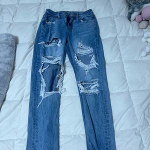 blue ripped jeans